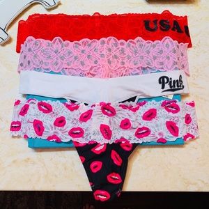 Victoria Secret PINK 4 underwear/thong NWT size M